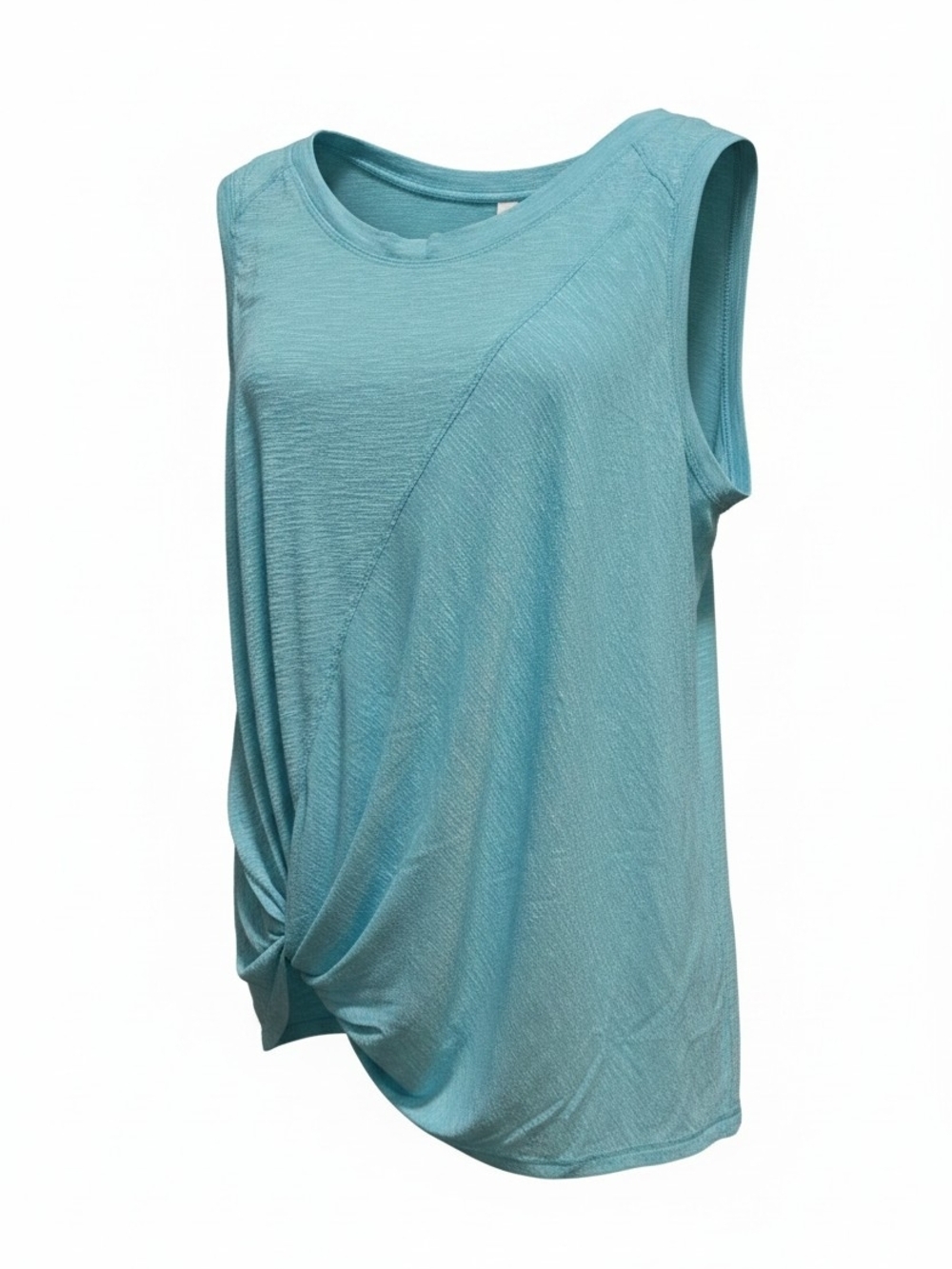Terra & Sky Aqua Twist-Front Sleeveless Tank